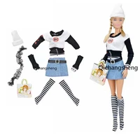 cosplay 16 bjd doll outfits set for barbie clothes shirt jeans skirt hat socks handbag 11 5 dolls accessories diy toys