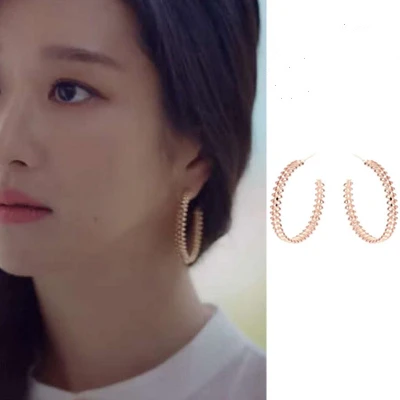 Серьги женские большие простые в Корейском стиле ювелирные украшения для показа