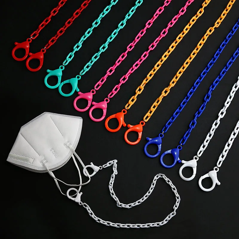 

Fashion Acrylic Face Mask Chains with Clip Necklace Children Rope Strap on the Neck Lanyard Masks Cord Holder for Girls Boys