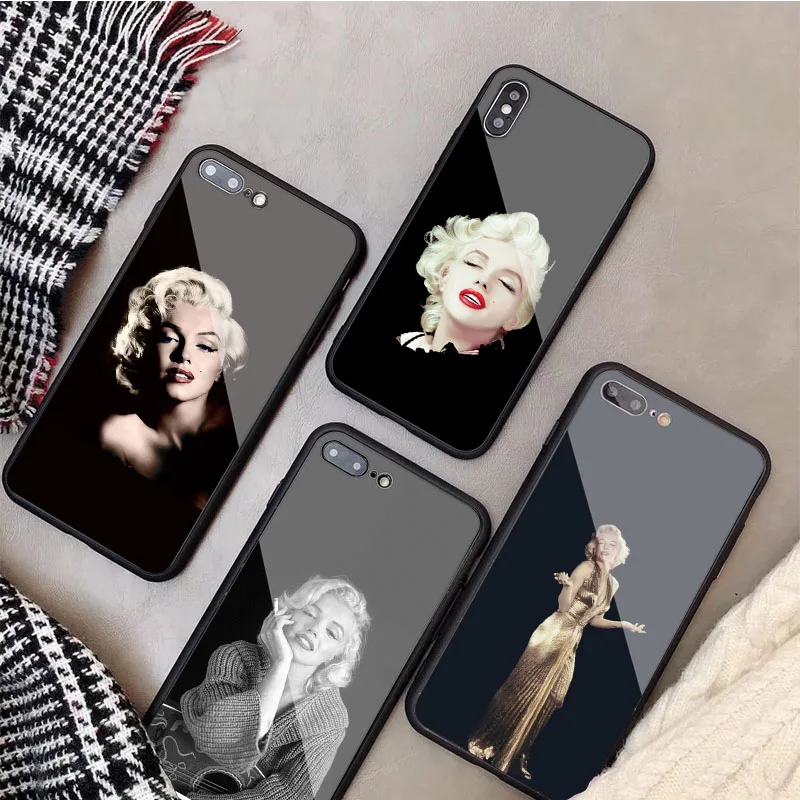 Marilyn Monroe чехол для телефона из закаленного стекла iphone 12 11 Pro Max 5 6 7 8 PLUS X XS XR XSMax Shell