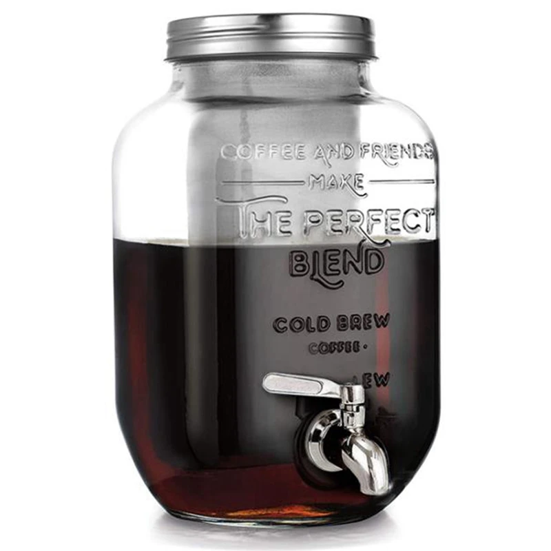 Кофеварка холодного приготовления 1 галлон с очень толстым стеклянным