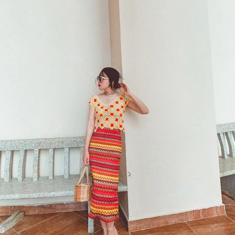 

Video to film the original manual wool hook flower hollow out blouse restoring ancient ways is short sleeve T-shirt design of cu