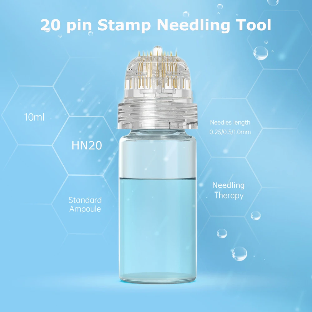 

20 pin Hydra Derma Needle for Skin Care Hair Growth Face Scalp Stamp Needling Deep Penetration Treatment Facial Mouisture Tool