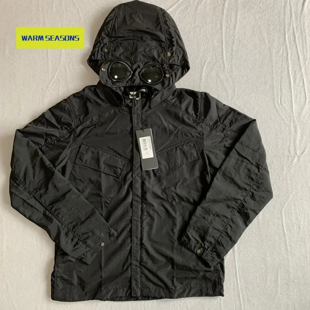 

Fashion Men's Plus Size Zip with Hat Zipper Pocket Jacket Long Sleeve Thin Streetwear Windbreaker men jacket