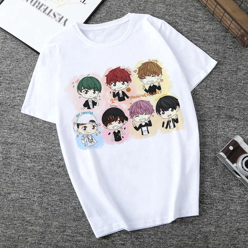 Harajuku Ulzzang 2020 Kpop Футболка женская футболка в Корейском стиле JIN SUGA J HOPE JIMIN V