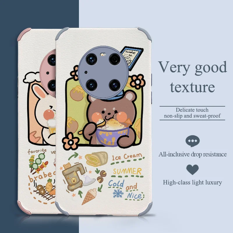 

Smoothie Bear Phone Case For Huawei Mate 40 40Pro 40Lite Pro Lite Liquid Silicone Cover