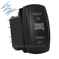 winch in winch out red led 7 pins momentary rocker toggle switch on off on12v 24v jumper wires set for car boat waterproof