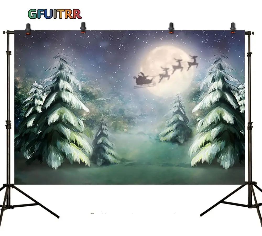 Рождественское украшение GFUITRR фон для фотосъемки с изображением отца Христа кедр