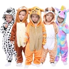 Детские пижамы, одежда для сна для девочек и мальчиков, детский комбинезон, Ночная одежда, детские фланелевые пижамы с животными, мультяшным львом, единорогом для 6, 8, 10 лет
