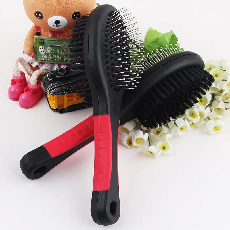

1PC Double Faced Pet Dog Comb Long Hair Brush Plastic Handle Puppy Cat Massage Bath Brush Multifunction Pet Grooming Tool