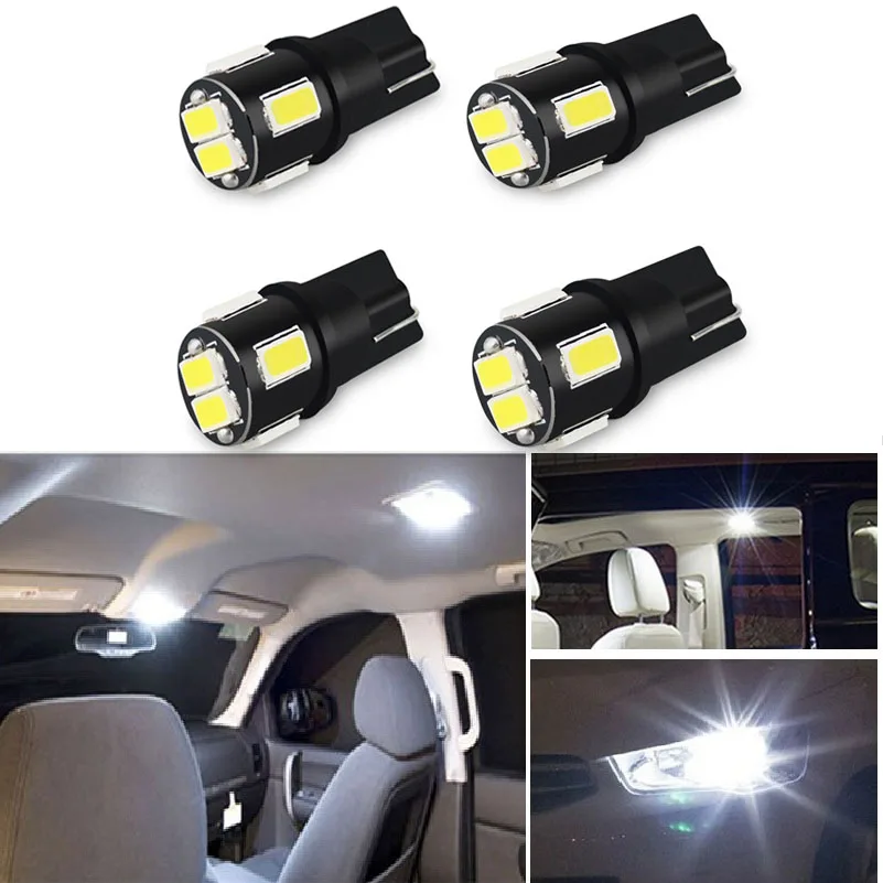 Светодиодная лампа T10 Led W5W 194 для салона автомобиля 4 шт. светильник Hyundai Solaris Accent