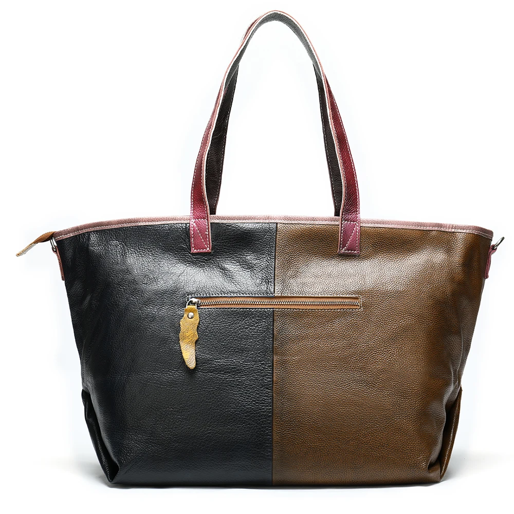 

Women Shoulder Crossbody Handbag Bohemian 14'' Computer Bag Shopping Female Messenger Bags Real Genuine Leather Casual Tote Bag