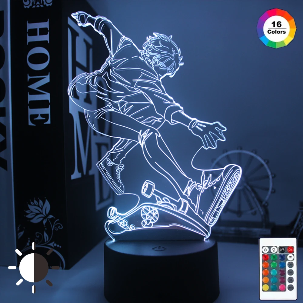 

Акриловая 3d-лампа в стиле аниме, ночник «бесконечность» SK8the, s лампа, мультяшный светильник для спальни, лампа для домашнего декора, подарок