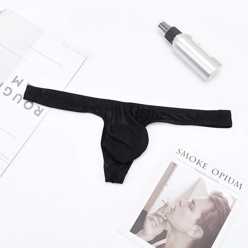 Сексуальные мужские стринги Ракушки ультра тонкий лед шелковые Гей Трусы Сисси