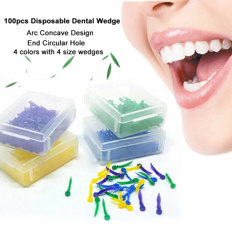 100 шт./кор. одноразовые стоматологические клинья медицинская Пластик дуги портом