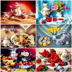 Китайская керамика Цветок Фрукты алмазная живопись Вышивка кухонный Декор ручной работы Подарок Стразы мозаика полная дрель домашний декор