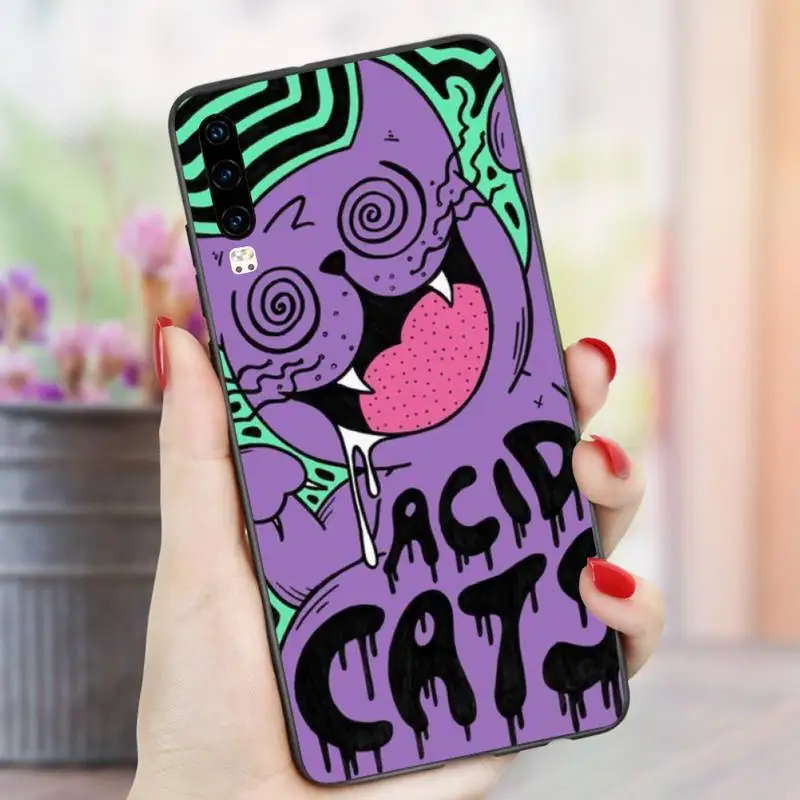 

Colourful Psychedelic Trippy Phone Case For Huawei P9 P10 P20 P30 Pro Lite smart Mate 10 Lite 20 Y5 Y6 Y7 2018 2019