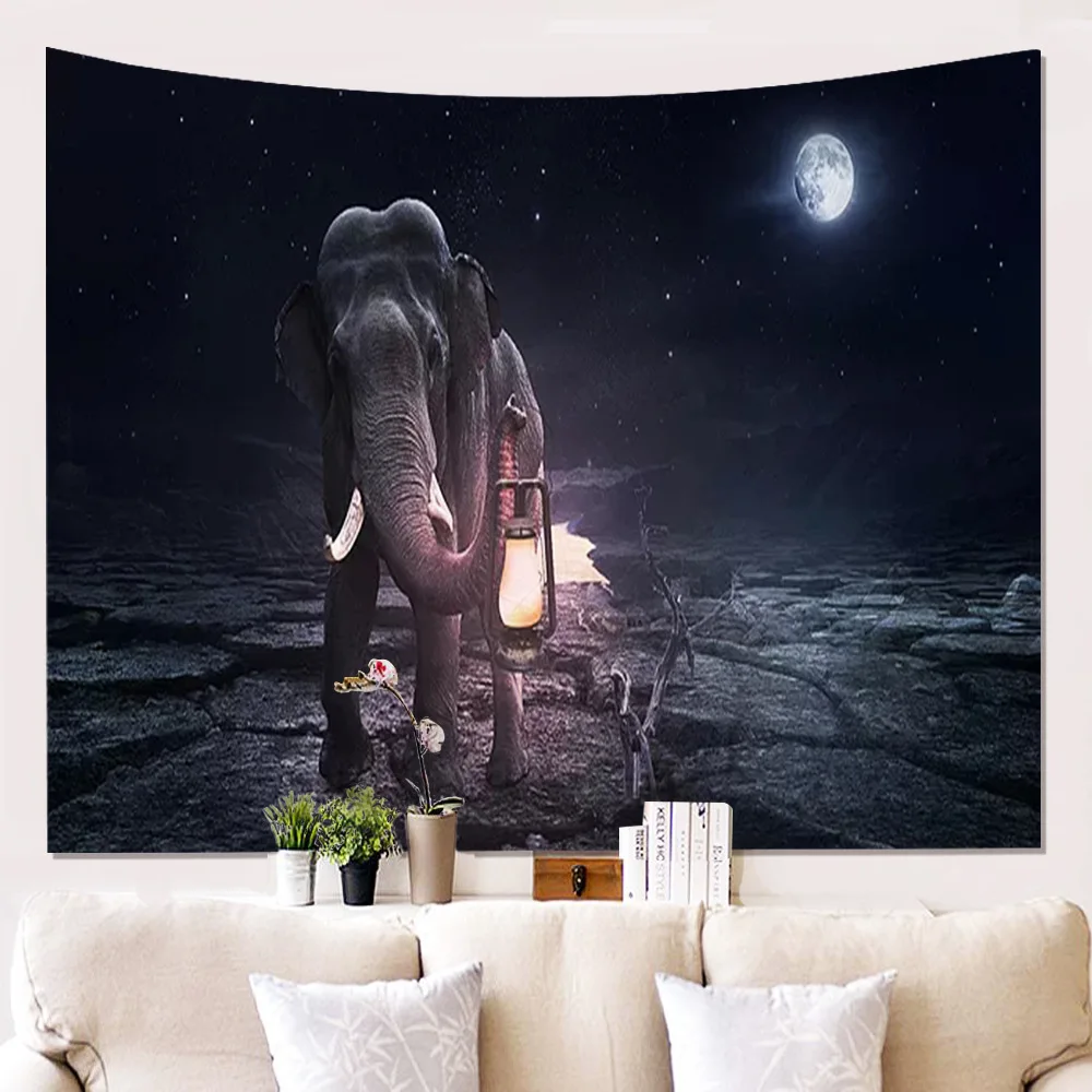 Zeegle напечатанное Слоник настенное Висячие покрывала Коврик для йоги пляжное