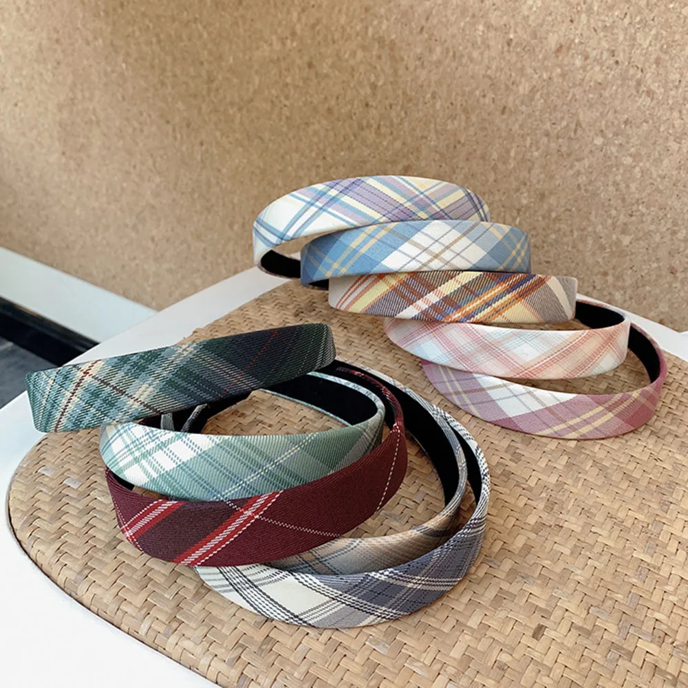 Новинка 2021 обруч для волос с красочным принтом утолщенная решетчатая повязка