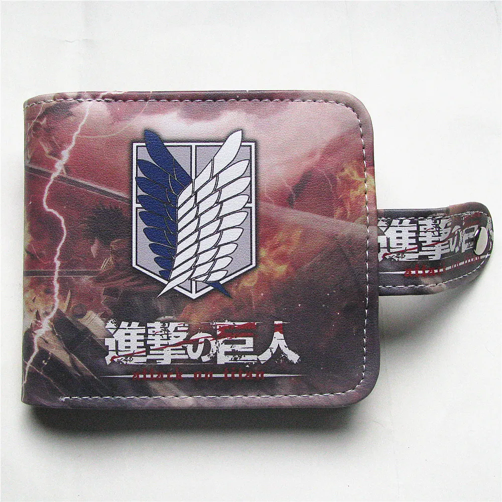 Shingeki no Kyojin-محفظة للرجال والنساء ، شخصية كرتونية ، هجوم على Titan ، محفظة صغيرة ، حامل بطاقات ، جيب