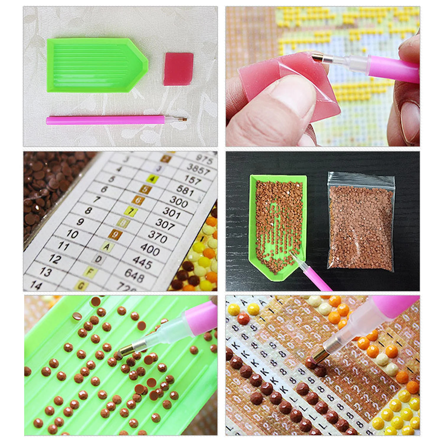 9 шт. DIY алмазная живопись Вышивка Набор инструментов с A4 светодиодный светильник