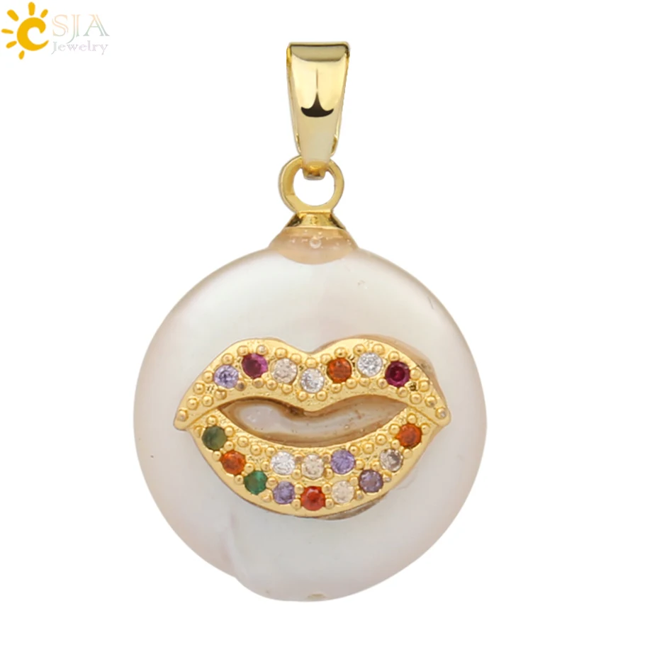 Pendant-D Csja кулон из пресноводного жемчуга, крошечное ожерелье из бисера, сердце из фианита подвески в форме цветов для детей, милое колье для девочек, модные украшения, G213 - Окраска металла: Pendant-D