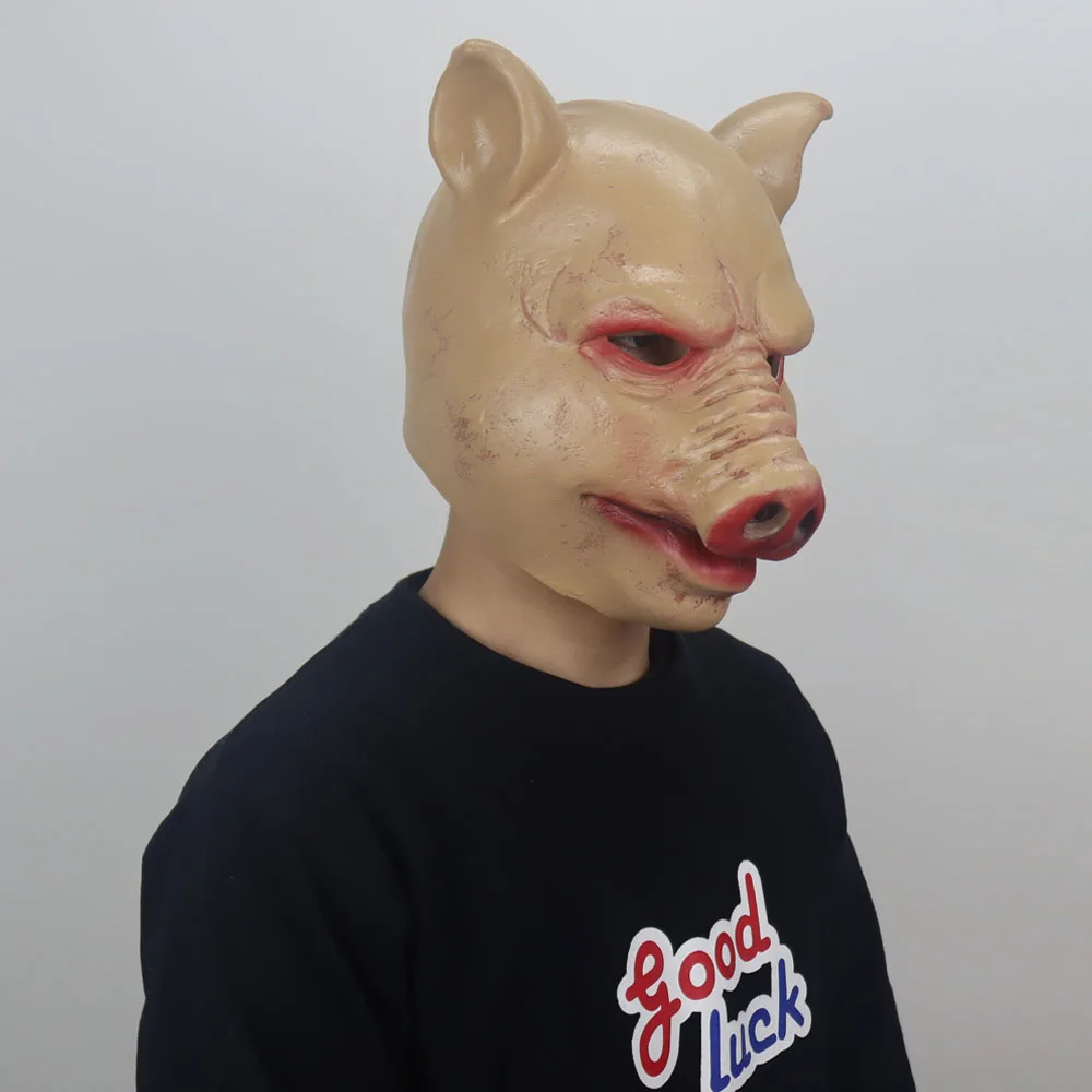 Маски с головой свинки ужасов Косплей животные свинка страшные латексные маски