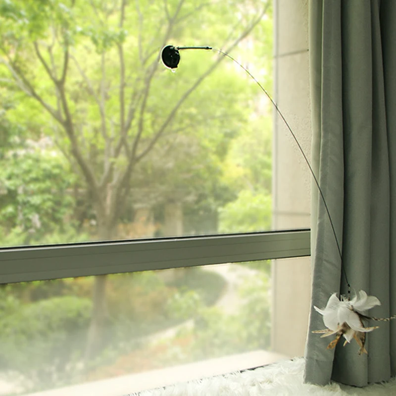 Искусственная птица веселая с пером и колокольчиком игрушки для котят