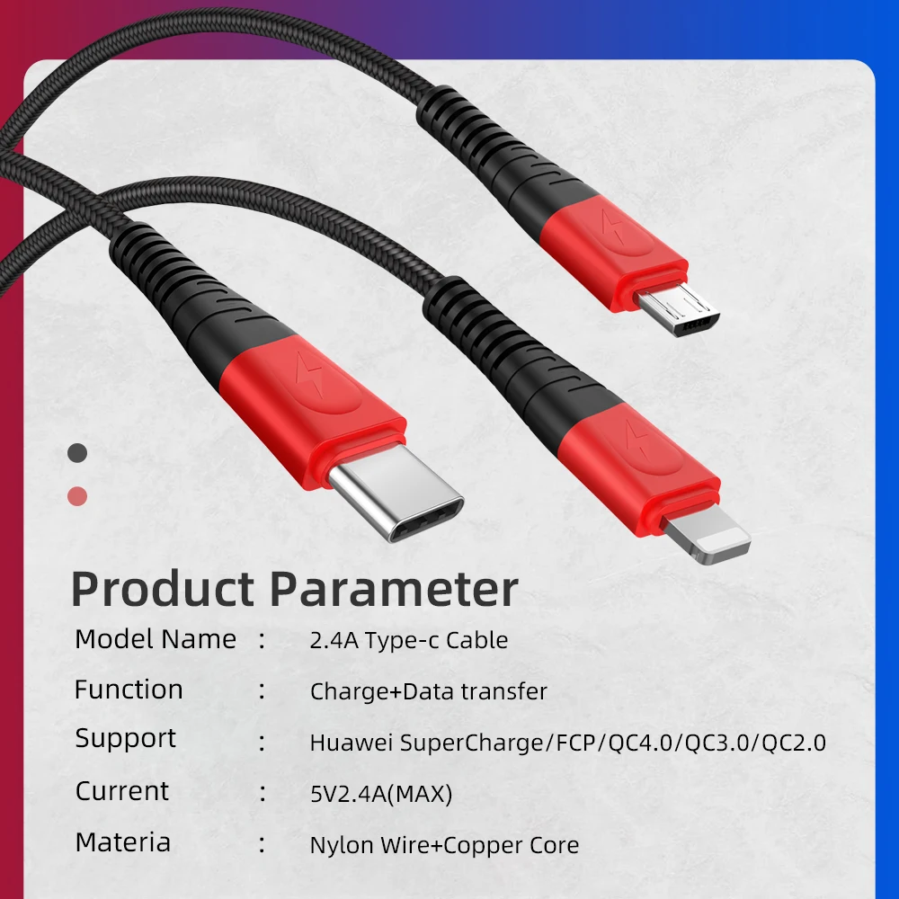

USB Cable 2.4A Type C Android Charger micro usb cable For Samsung Huawei Xiaomi LG Android Micro Usb Mobile Phone Type-c Cables