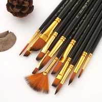 12pcs different shape nylon hair paint brush gouache watercolor brush oil painting acrylics brush art supplies