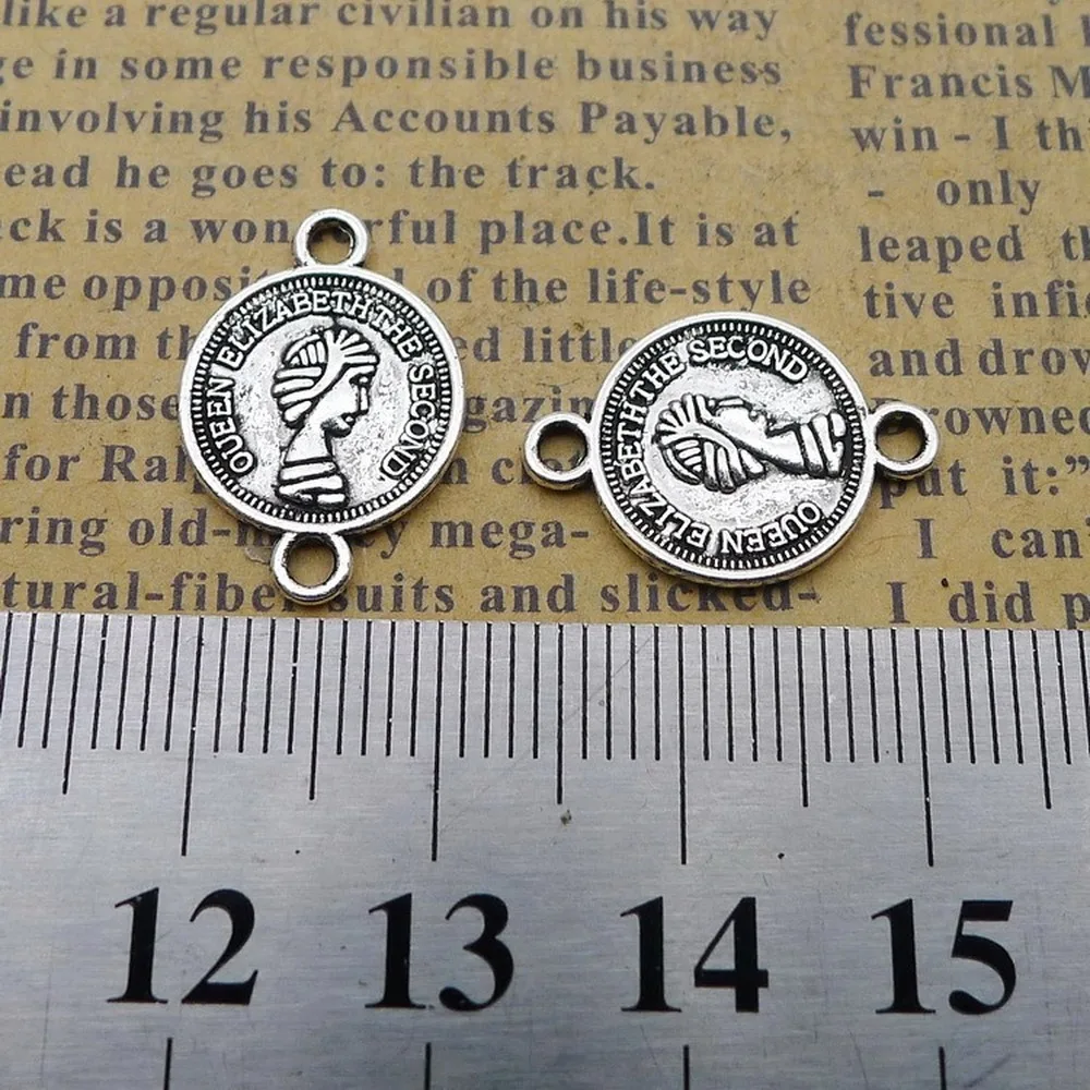 

300pcs Coin Charms 13mm x 18mm DIY Jewelry Making Pendant Antique Silver Color