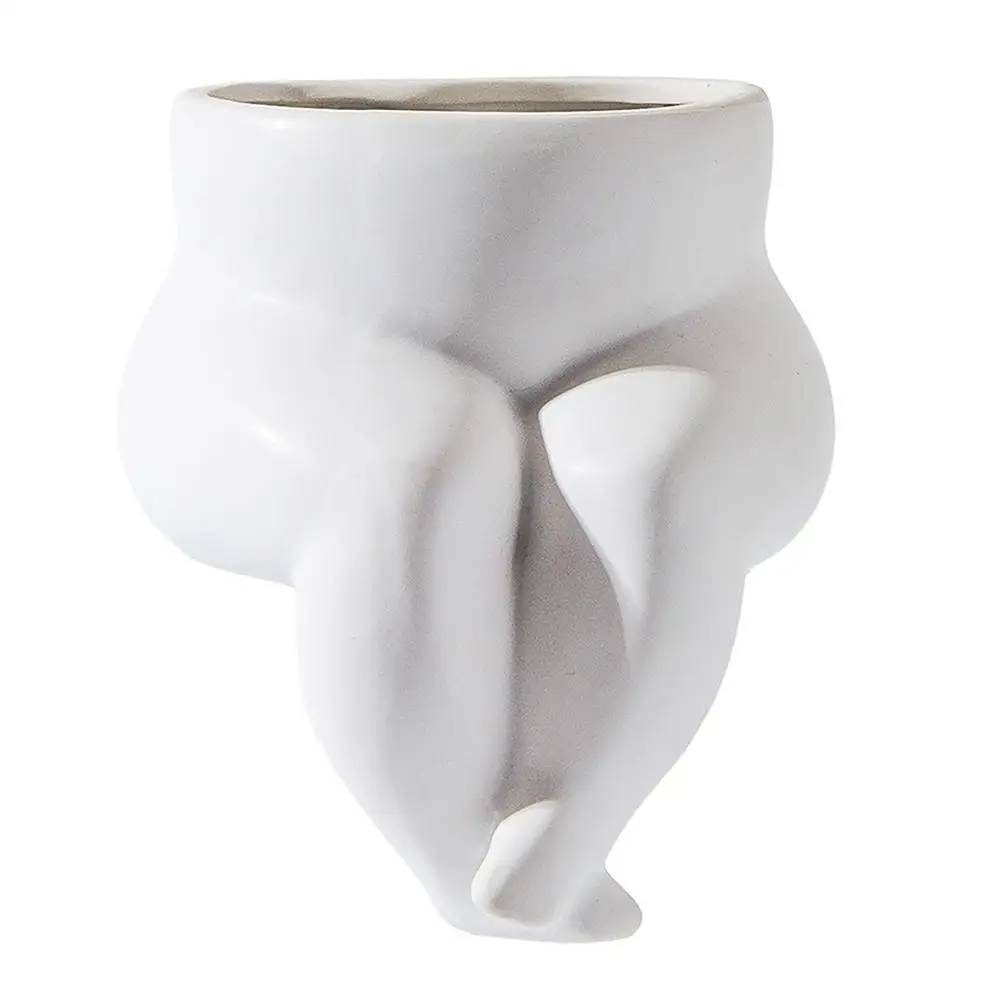 

Body Shape Art Vase - Ceramic Body Vase Body Shape Vase for Flowers Plant Home Bathroom Office Ornament White