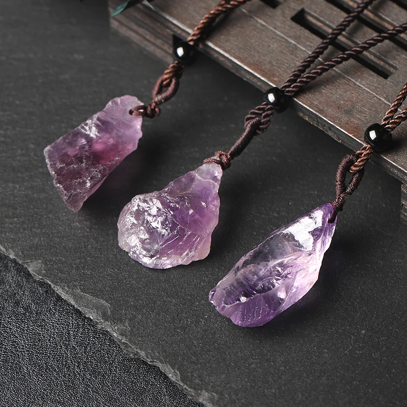 

1Pc Natuurlijke Saffier Healing Stone Hanger Met Roze Quartz Minerale Amethist Ketting Voor Diy Gift Vrouwen En Vrouwen 'S