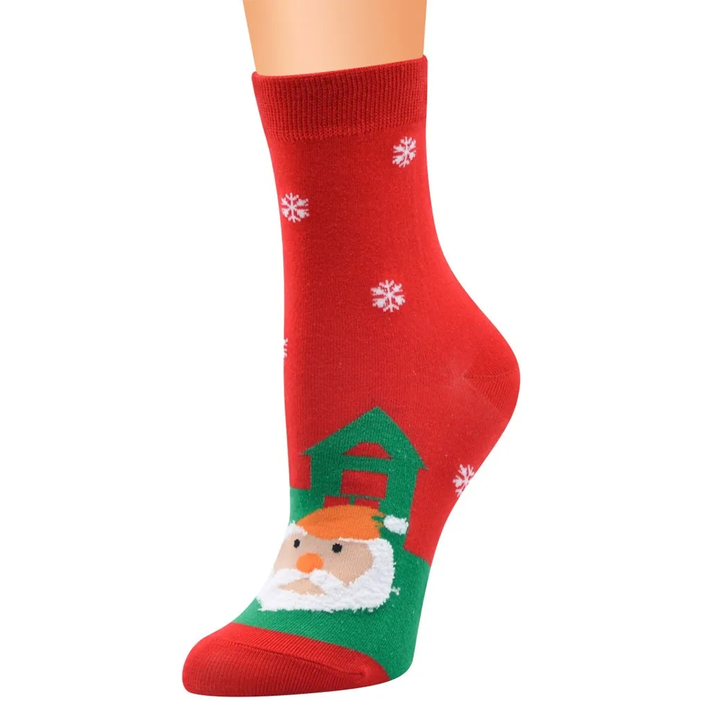 2019 New Autumn winter new year Santa Claus Christmas Snow Elk Gift socks long sock cotton men women size EUR 35-43 | Женская одежда