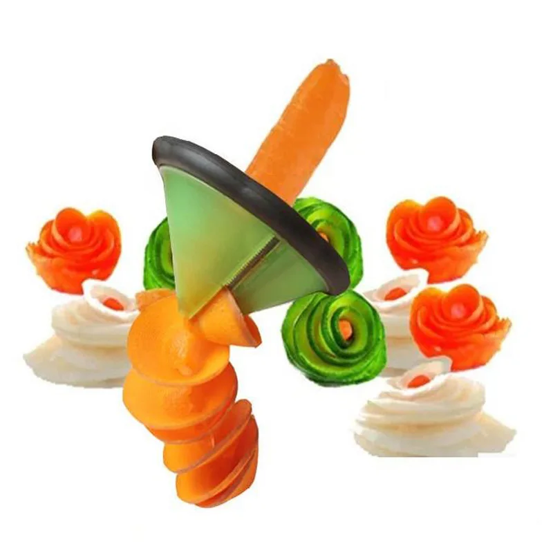 

Spiral Funnel Flower Cutter Vegetable Flower Curler Melon And Fruit Dhipping Planer Cucumber Radish Flower Vegetable Cutter