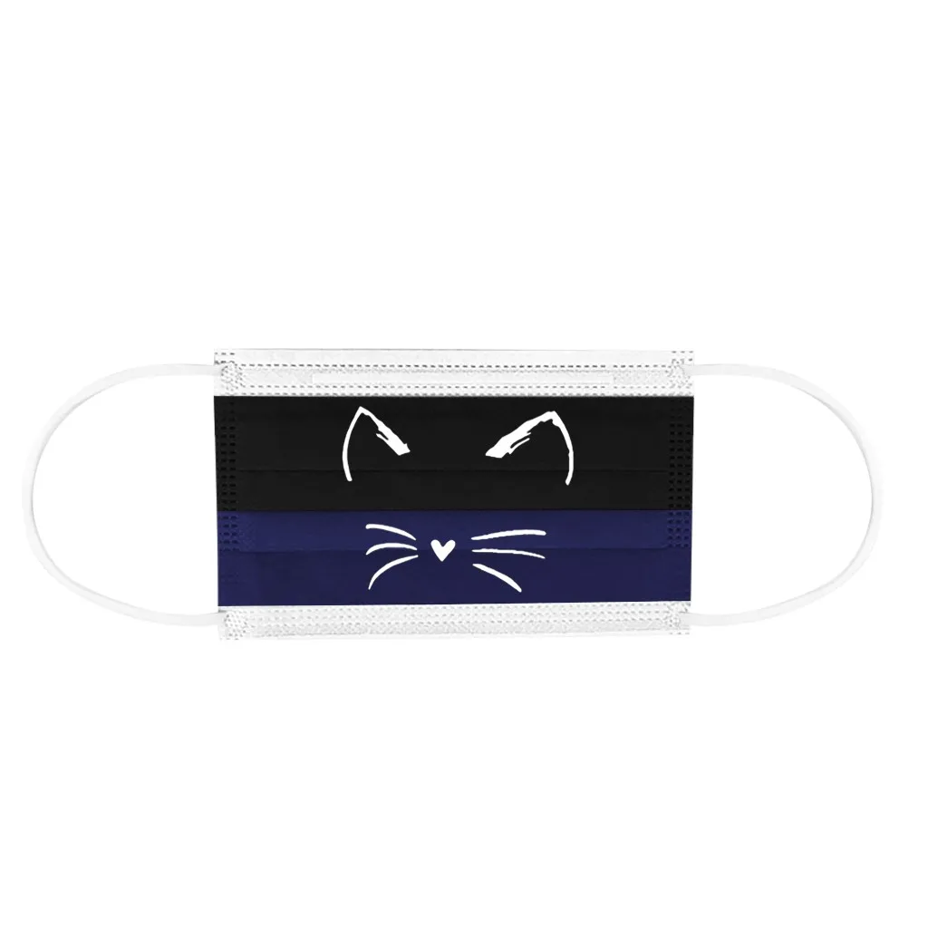 

10-100Pcs Unisex Cat Printed Soft Face Masks Mouth Masks For Adults 3-layer Protective Skin Care Disposable Masks Mascarilla