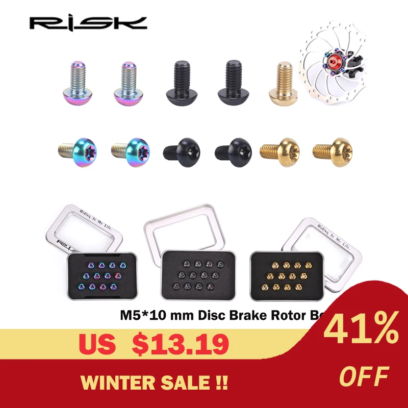 Сверхлегкие велосипедные винты T25 12 шт. тормозные диски титановые m5x10