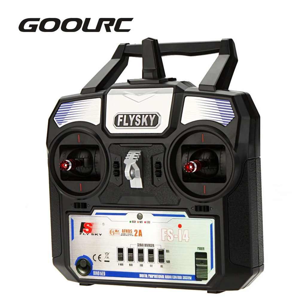 GOOLRC FS-i4 AFHDS 2A 2.4GHz 4CH Radio System Transmitter with FS-A6 Receiver for RC Airplane Quadcopter Helicopter Parts Glider | Игрушки и