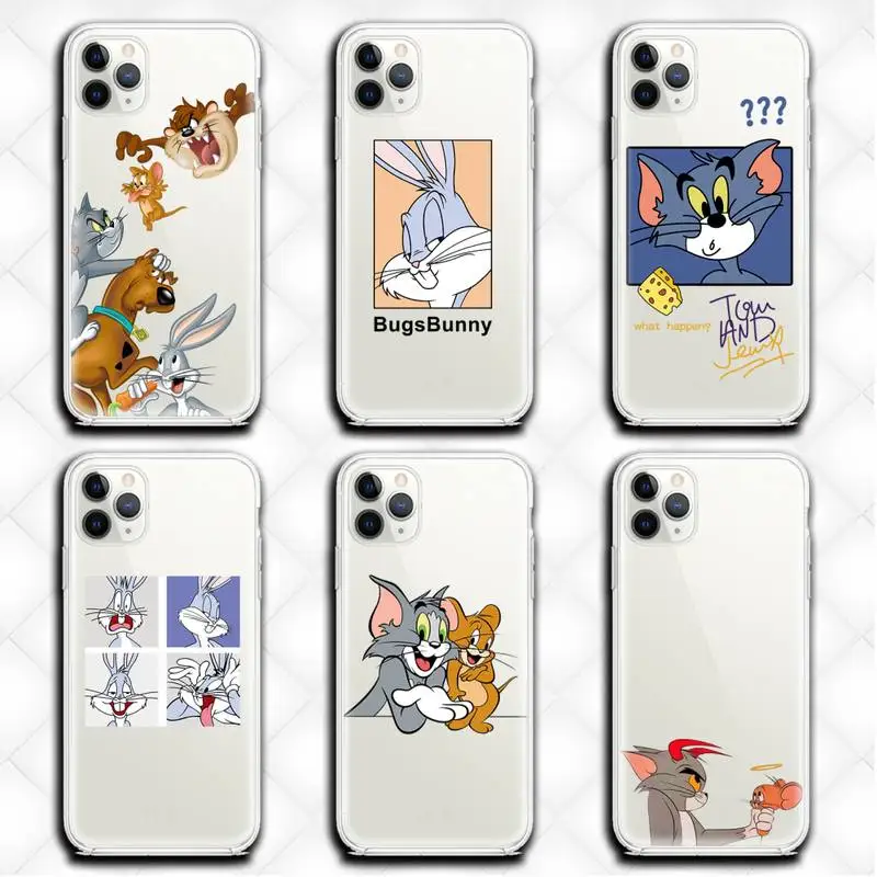 

Funny Cartoon Rabbit Wolf dog Phone Case Clear For Samsung Galaxy S6 S7 edge S20 FE S8 S9 S10 plus S20 5G A21S A51 A71 4G S10E
