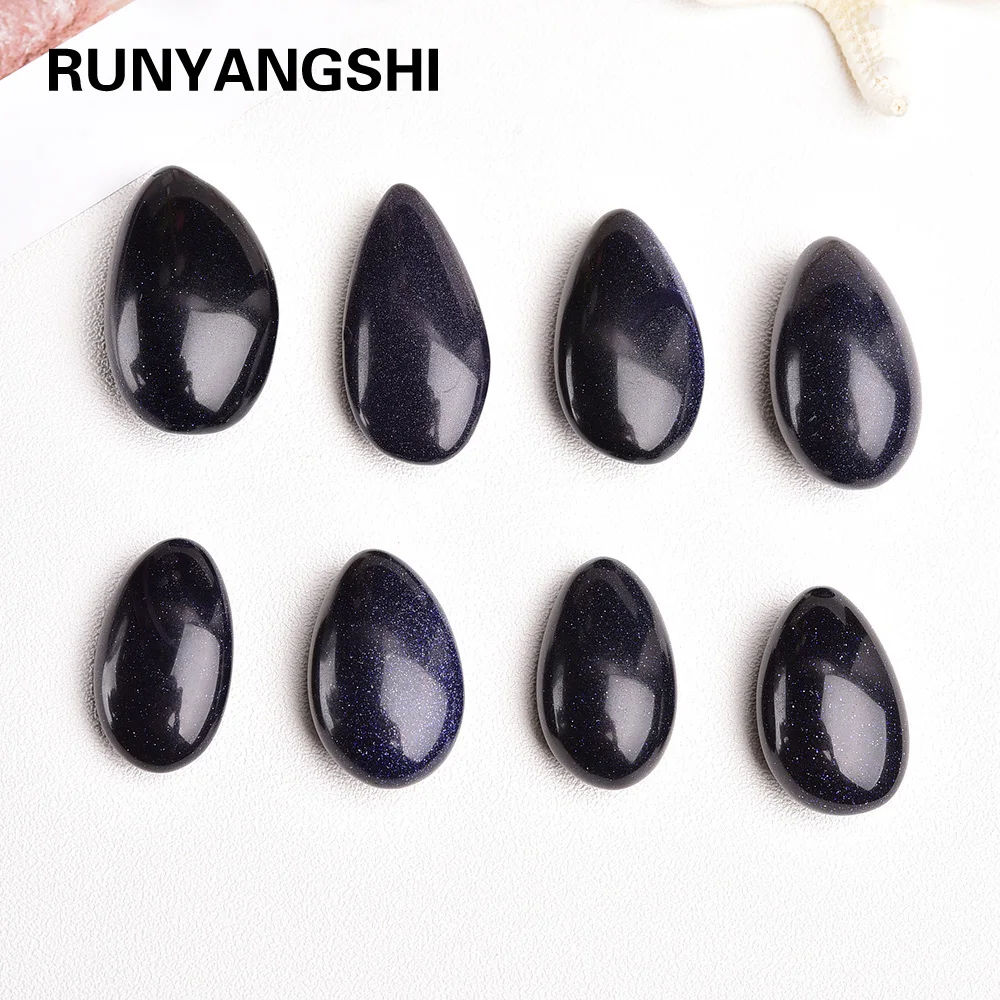 Runyangshi 1 шт. 20 г синий песчаник каплевидный тип натуральные камни DIY рукоделие