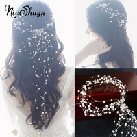 niushuya handmade multi layer pearl headbands bridal hair vine jewelry hair accessories ornaments wedding tiaras for bride