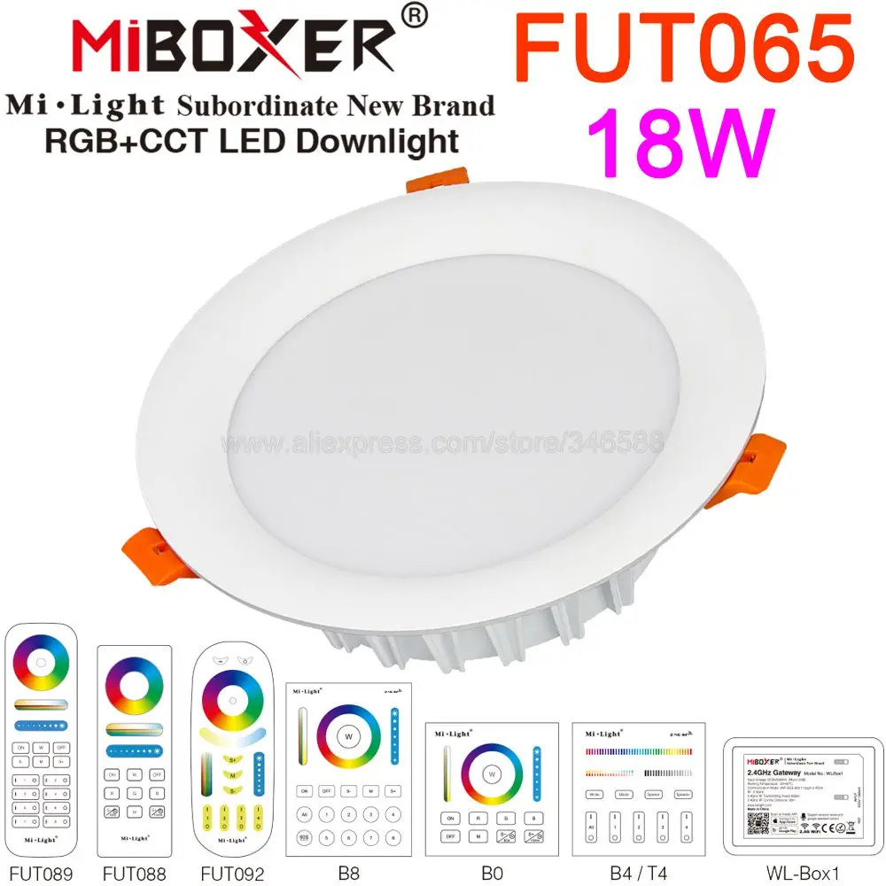 MiBoxer FUT065 18 Вт RGB + CCT потолочный светильник AC110V 220 В светодиодный прожектор 2 4G RF