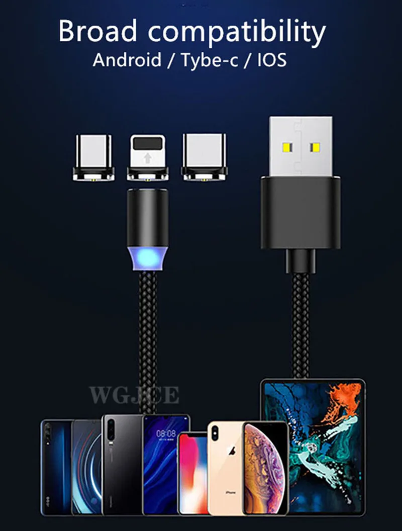 Магнитный кабель USB для быстрой зарядки кабель usb type C Магнитный кабель для зарядки данных Micro USB кабель для мобильного телефона USB шнур