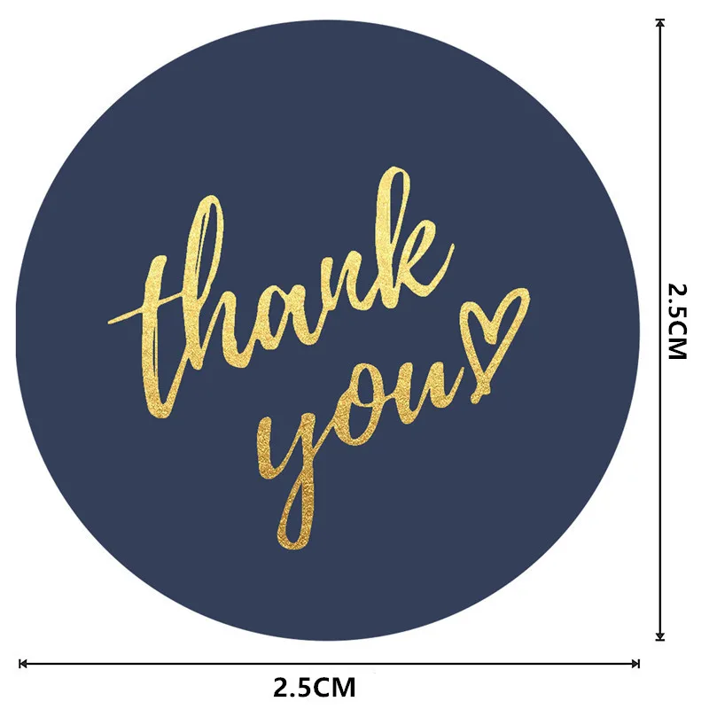 

500pcs Round Labels Thank You Kraft Paper Packaging Sticker for Candy Dragee Gift Box Packing Bag Wedding Flower Thanks Stickers