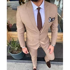 Мужской деловой костюм из 3 предметов, деловой однотонный костюм в британском стиле, облегающее платье для свадьбы, осень 2020