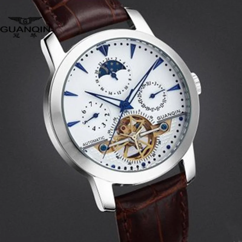 GUANQIN High quality Tourbillon watches luxury men mechanical sapphire Automatic Waterproof 100m A | Наручные часы
