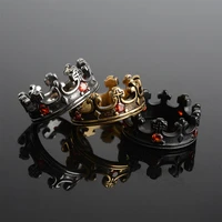 vintage mens crown ring fashion personality punk stainless steel jewelry biker accessories boyfriend gift wholesale