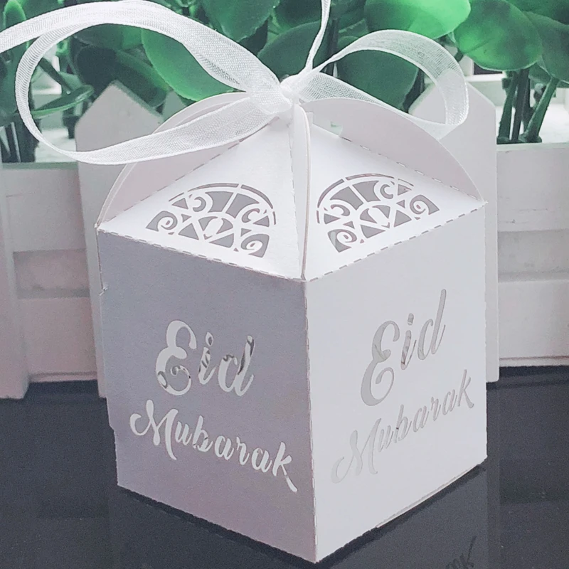 10 шт. Happy Eid Mubarak коробка для конфет украшения для Рамадана DIY бумажные подарочные коробки коробка для подарка исламский мусульманский аль-Фитр Eid вечерние поставки