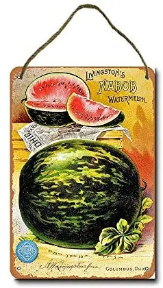 

Metal Sign 8x12 Inch Livingston's Watermelon Seeds Wall Decor Hanging Sign