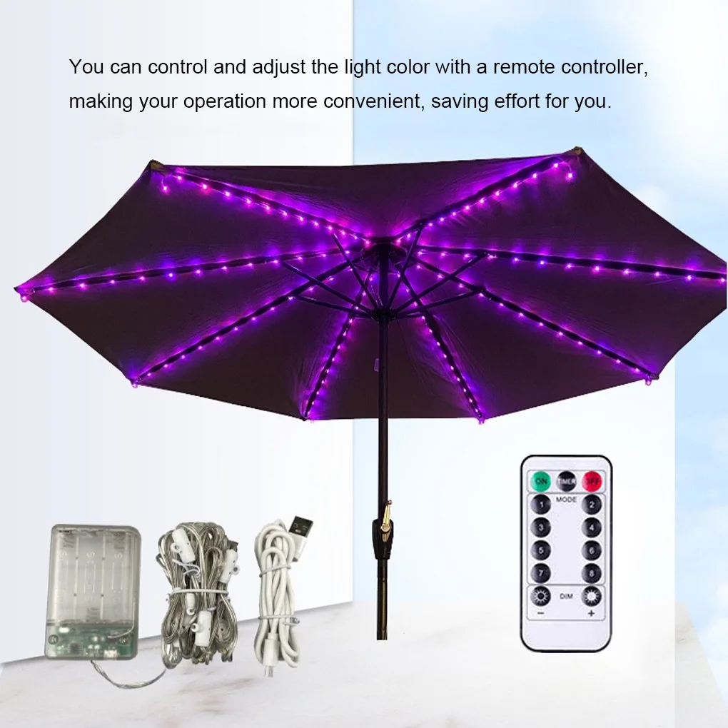 Светодиодный зонтик на солнечной энергии для патио открытый садовый зонт